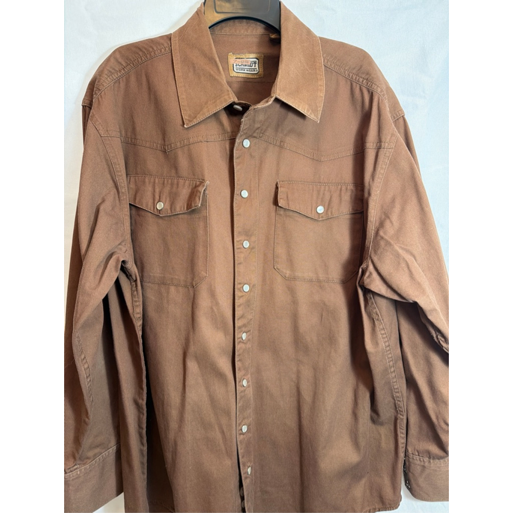C.E. Schmidt Workwear Casual Snap Front Chore Shirt Large Barn Westernwear Men’s